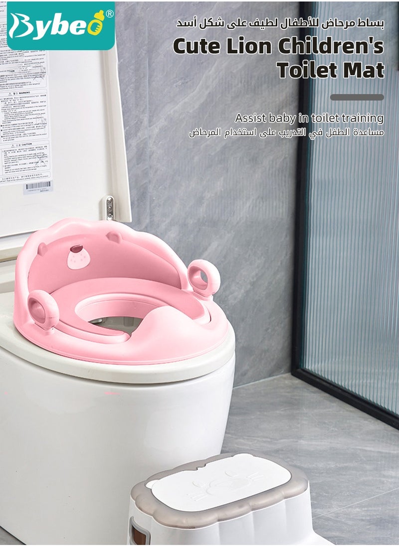 Potty Training Seat, Removable Design Toilet Train Seats, Potties Chair for Kids Toddlers Boys Girls, Portable Children Travel Toileting Toilets, with Handles and Backrest, Cartoon Lion Shape