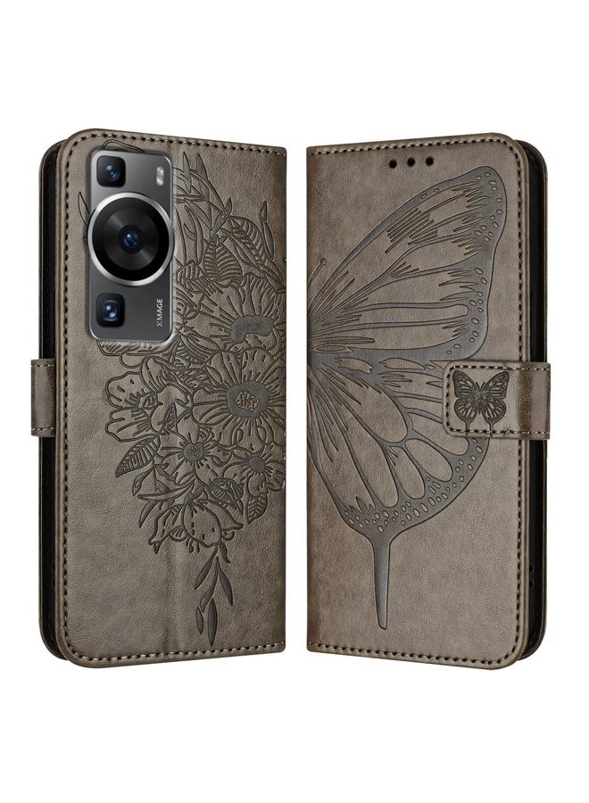 S-TOP Case For Huawei P60 / P60 Pro Embossed Butterfly Leather Phone Case - Image 1