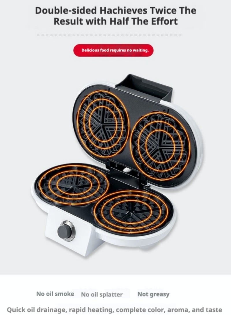 سوكاني صانعة الوافل الكهربائية على شكل قلب: لوحان وتسخين سريع - شكل بيضاوي أبيض مع طبقة غير لاصقة ومقاومة للخدش للوافل البلجيكي - Image 5