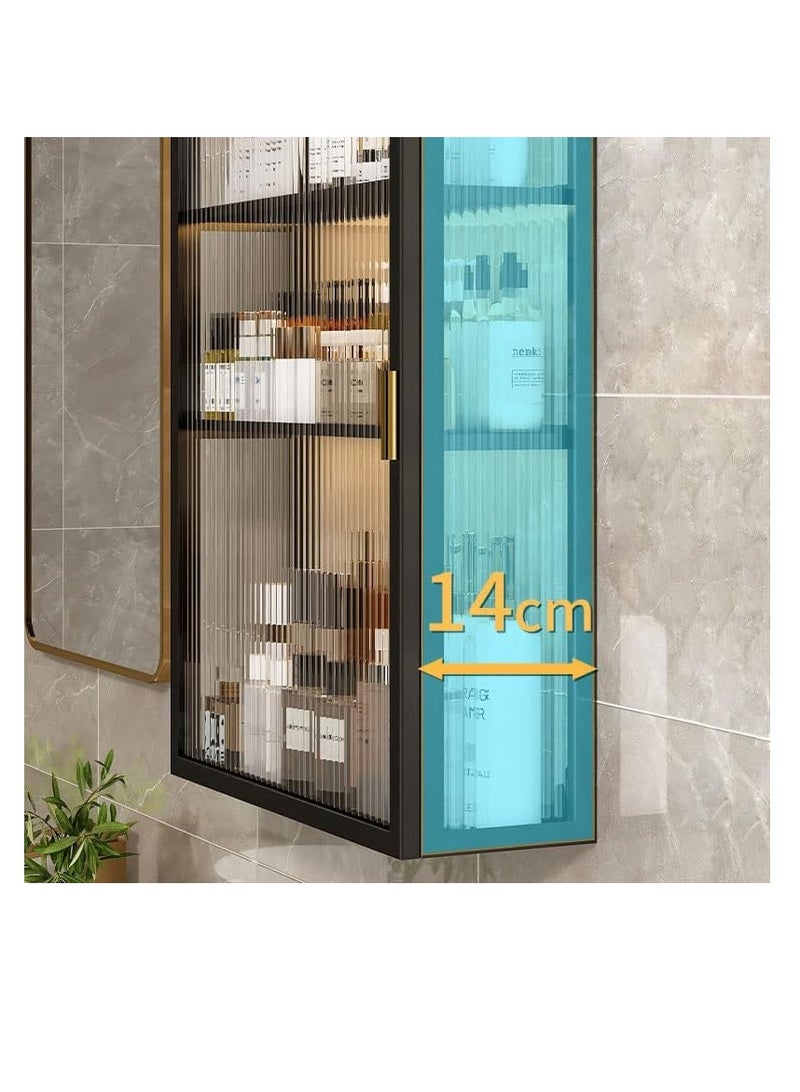 Generic 3 Tier Wall Mounted Bathroom Cabinet, Kitchen Cabinet Shelf with Steel Frame, Toilet Shower Shampoo Storage Organizer Cupboard,Over Toilet Shelves Racks, Large Medicine Cabinet for Home, Black  - Image 5