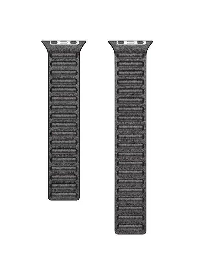 ACLIX Replacement Leather Link Apple Watch Band for 45/44/42mm Black - Image 1