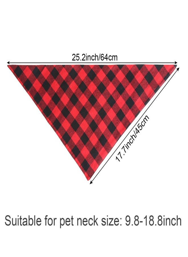 Bememo 4 Pack Christmas Dog Bandanas Classic Buffalo Plaid Pet Bandana Scarfs Triangle Bibs Dog Kerchief Costume Accessories for Small Medium Large Pets Cats Dogs (L Size) - Image 2