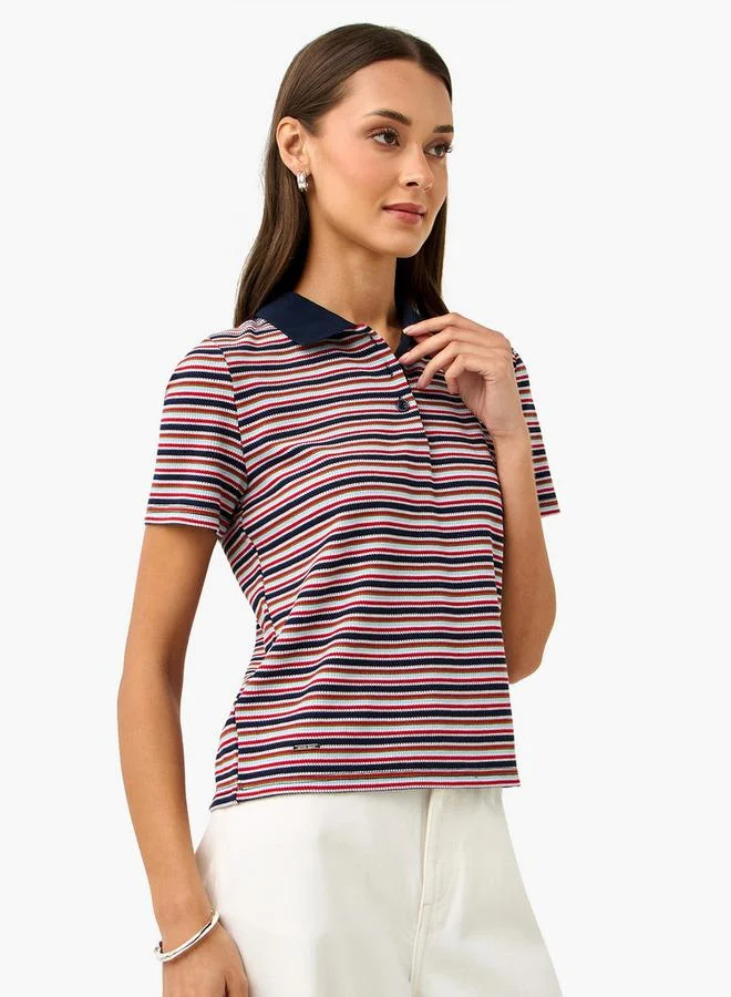Lee Cooper Striped Polo Cotton T-shirt