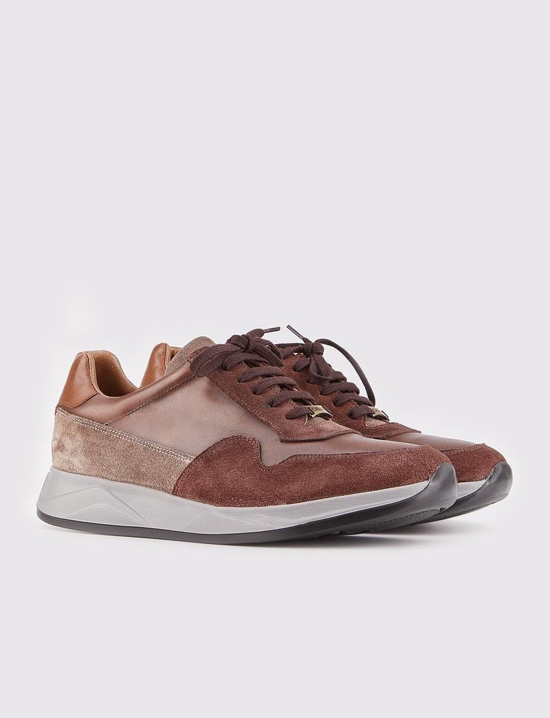 Cabani Special Design Amalfi Leather Light Sole Men's Sneaker Shoes 507M1520 Brown  - Image 2