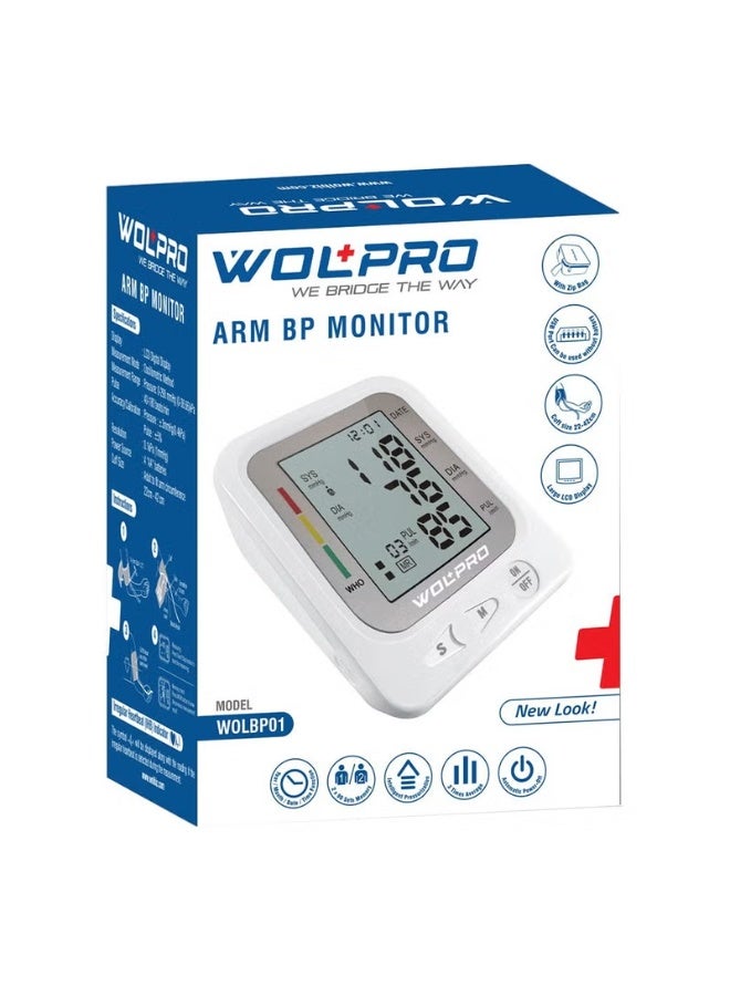 WOLAID Wolpro Upper Arm Blood Pressure Monitor WOLBP01 - Image 1