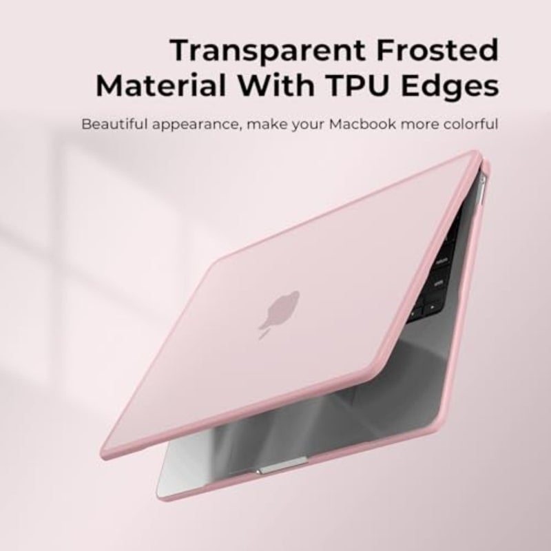 حافظة M1 MacBook Air مقاس 13 بوصة لـ A2337/A2179/A1932 2021/2020/2018، إطار TPU مضاد للتمزق + غطاء واقٍ مضاد لبصمات الأصابع من البولي كربونات فائق النحافة - Image 2