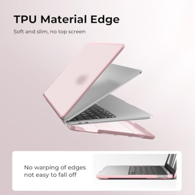 حافظة M1 MacBook Air مقاس 13 بوصة لـ A2337/A2179/A1932 2021/2020/2018، إطار TPU مضاد للتمزق + غطاء واقٍ مضاد لبصمات الأصابع من البولي كربونات فائق النحافة - Image 4