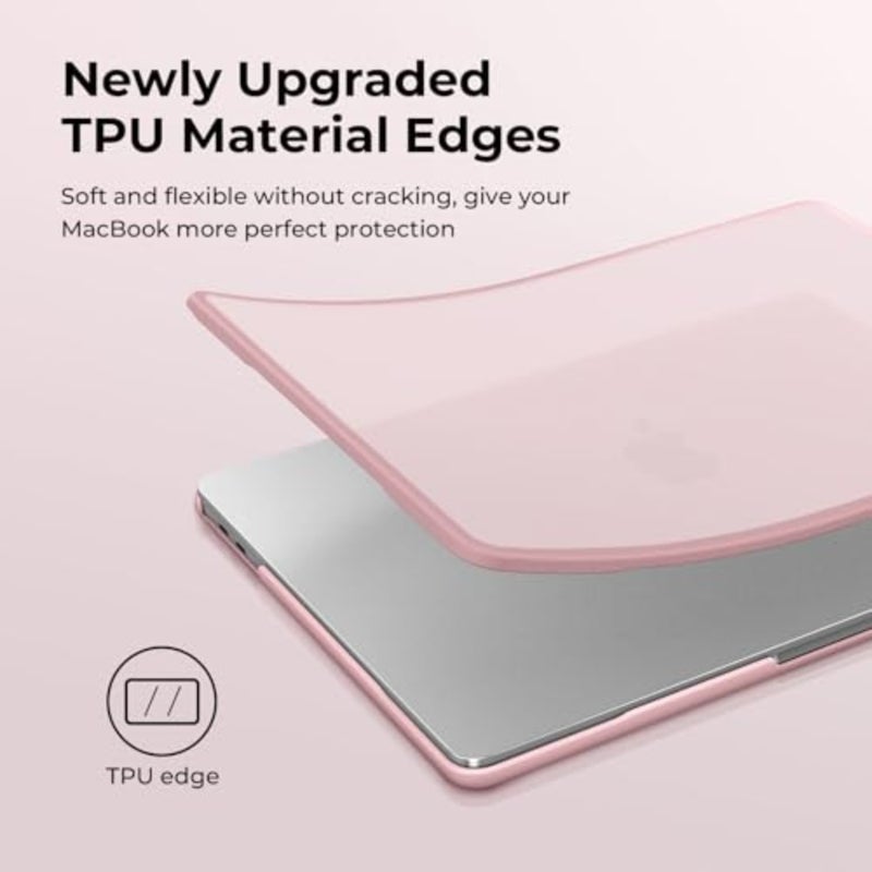 حافظة M1 MacBook Air مقاس 13 بوصة لـ A2337/A2179/A1932 2021/2020/2018، إطار TPU مضاد للتمزق + غطاء واقٍ مضاد لبصمات الأصابع من البولي كربونات فائق النحافة - Image 3
