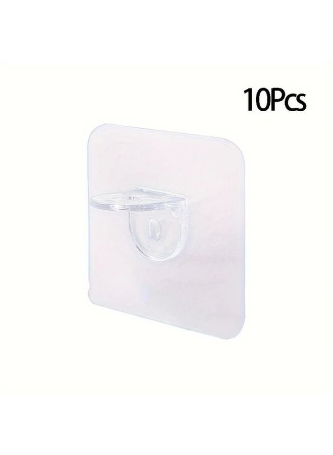 10pcs No Drill Adhesive Hooks And Shelf Brackets For Cabinet Storage - Image 1