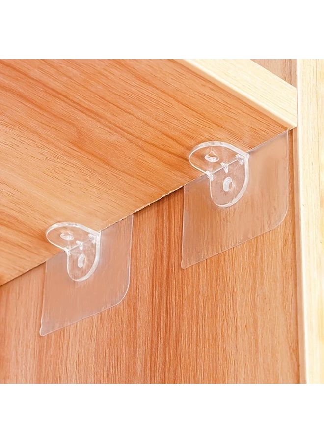 10pcs No Drill Adhesive Hooks And Shelf Brackets For Cabinet Storage - Image 2