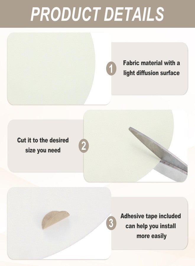 MECCANIXITY 6.7" Round Lampshade Diffuser, Anti-glare Lamp Shade Diffuser Fabric Lamp Cover for Desk Table Light Downlight Spotlight, Warm White 2pcs - Image 3