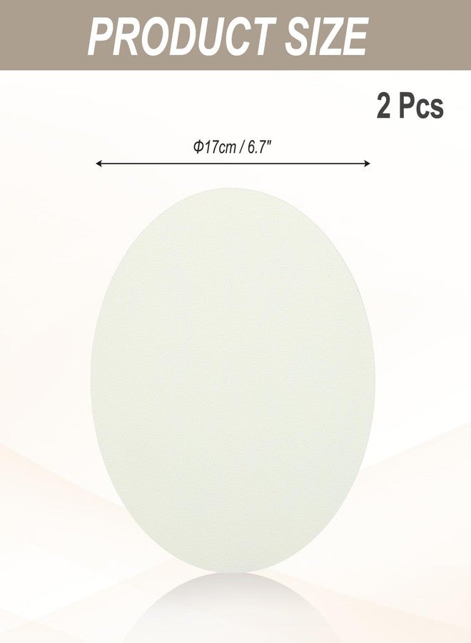 MECCANIXITY 6.7" Round Lampshade Diffuser, Anti-glare Lamp Shade Diffuser Fabric Lamp Cover for Desk Table Light Downlight Spotlight, Warm White 2pcs - Image 2