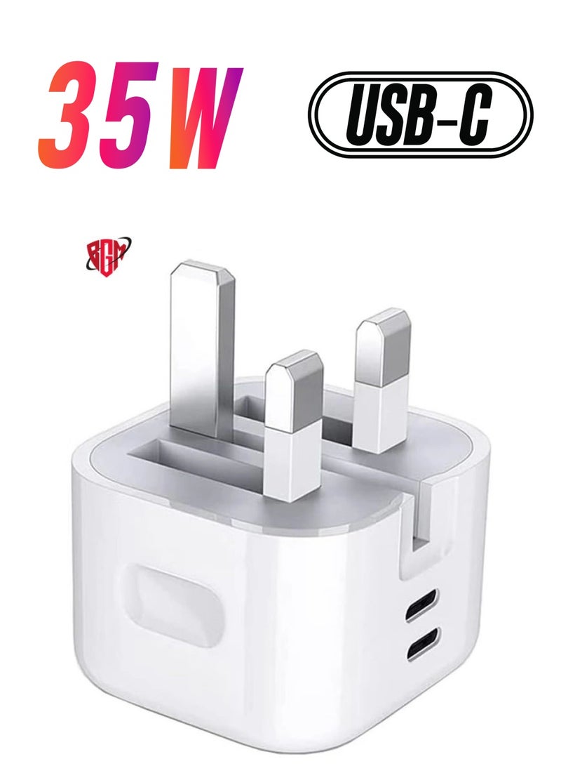 BGM "35W Dual Port USB-C Charger for Nothing Phone 2 / Nothing Phone 1 â€“ Foldable GaN Fast Charger with Type C PD Adapter, Travel-Friendly Power Plug" - Image 1