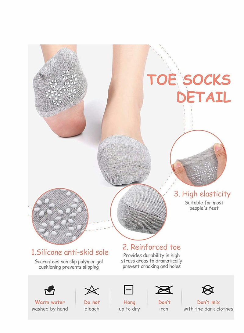 Excefore 12 Pairs Of Toe Socks Women's Two Toe Socks Half Socks Toe Liner Toe Lining Half Socks Seamless Non-Slip  - Image 2