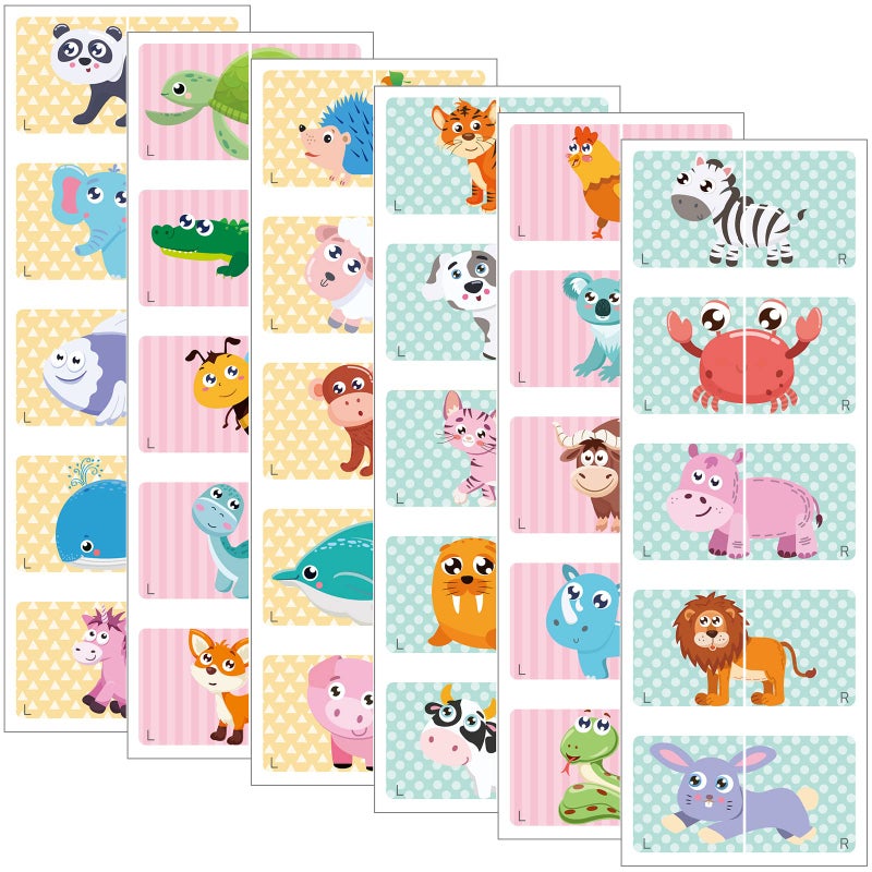Spakon 60 Pieces Shoe Stickers for Kids Cute Right Left Animal Stickers for Children Shoes - Image 1