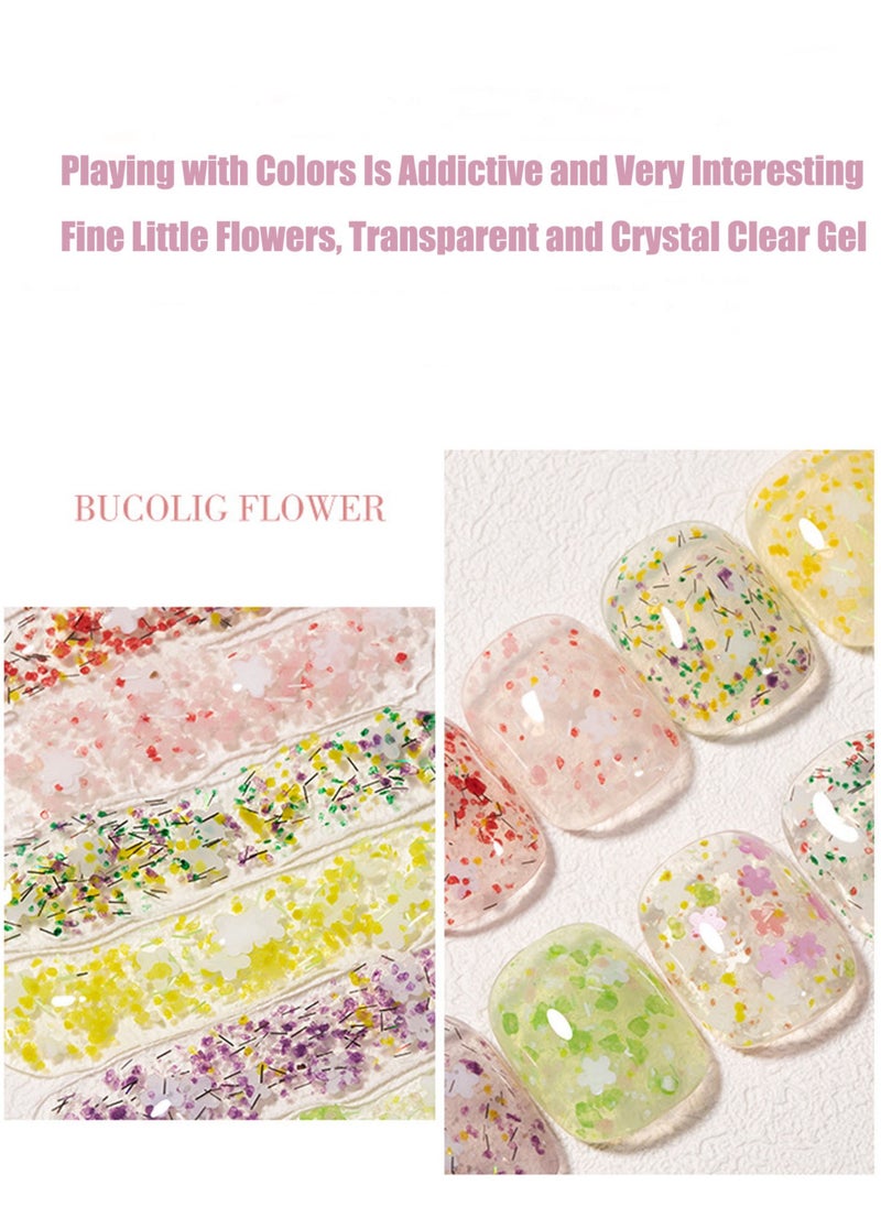 Miss Gooey Nail Polish Colors Cream Solid Gel Colorful Waterproof Canned Field Flowers With ice Quick Dry 60 Seconds Salon-Quality Bright Soak off UV Lamp Required Home DIY Manicure 8g with Brush  - Image 4