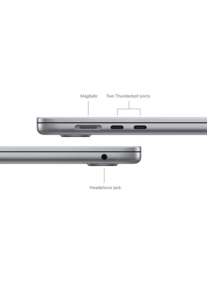 ابل  ماك بوك إير MC9D4 | شاشة 15.3 بوصة | معالج Apple M3 | معالج ثماني النواة ومعالج رسوميات عشاري النواة | ذاكرة وصول عشوائي 16 جيجابايت | قرص صلب SSD بسعة 256 جيجابايت | نظام macOS | لوحة مفاتيح باللغتين الإنجليزية والعربية | لون رمادي فلكي (إنجليزي/عربي) الإنجليزية/العربية - Image 2