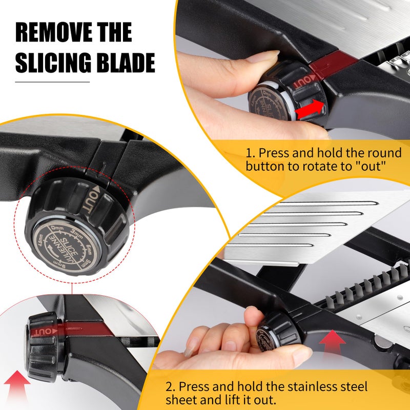BINGBING Mandoline Food slicer for kitchen, Adjustable Stainless Steel Mandoline Vegetable slicer, Food slicer Onion Potato Chip French Fry, 7 in-1 Adjustable Blade, Including 1 Pair of Gloves - Image 5