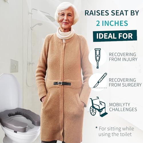 QIUCHA Raised Toilet Seat Cushion for Elderly Adds 2 inches U Shape Toilet Seat Riser with HighDensity Foam for Enhanced Comfort Elevation Universal Fit - Image 3