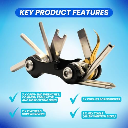Scuba Choice 8-in-1 Scuba Diving 2.5" Black Mini Compact Multi Dive Tool - Image 3