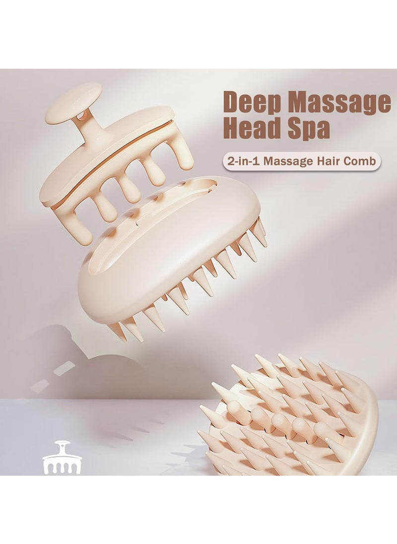 Generic Wet Dry Oil Hair Massager for All Hair Types of Women,Shower Brush Scalp Scrubber Exfoliator with Bristles for Dandruff Removal, Hair GrowthHair Scalp Massager Shampoo Brush for Shower, Scalp Scrubber with Soft Silicone Bristles for Hair Growth & Dandruff Treatment, Scalp Massager Shampoo Brush, Soft Silicone Hair Scrubber for Washing Hair, Wet and Dry Hair Scalp Care Brush.  - Image 1