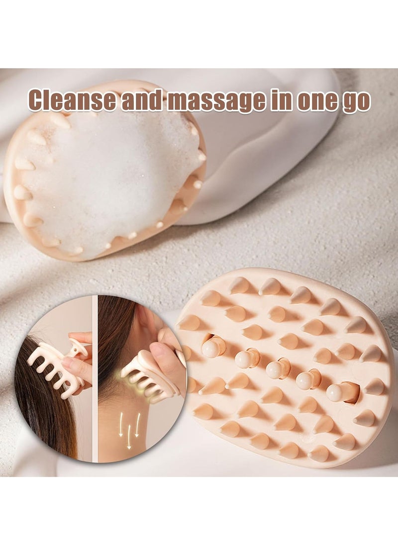 Generic Wet Dry Oil Hair Massager for All Hair Types of Women,Shower Brush Scalp Scrubber Exfoliator with Bristles for Dandruff Removal, Hair GrowthHair Scalp Massager Shampoo Brush for Shower, Scalp Scrubber with Soft Silicone Bristles for Hair Growth & Dandruff Treatment, Scalp Massager Shampoo Brush, Soft Silicone Hair Scrubber for Washing Hair, Wet and Dry Hair Scalp Care Brush.  - Image 3
