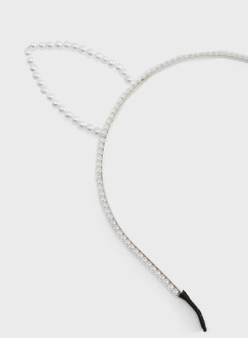 FOREVER 21 Faux Pearl Cat Ear Headband