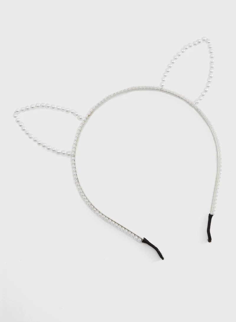 FOREVER 21 Faux Pearl Cat Ear Headband