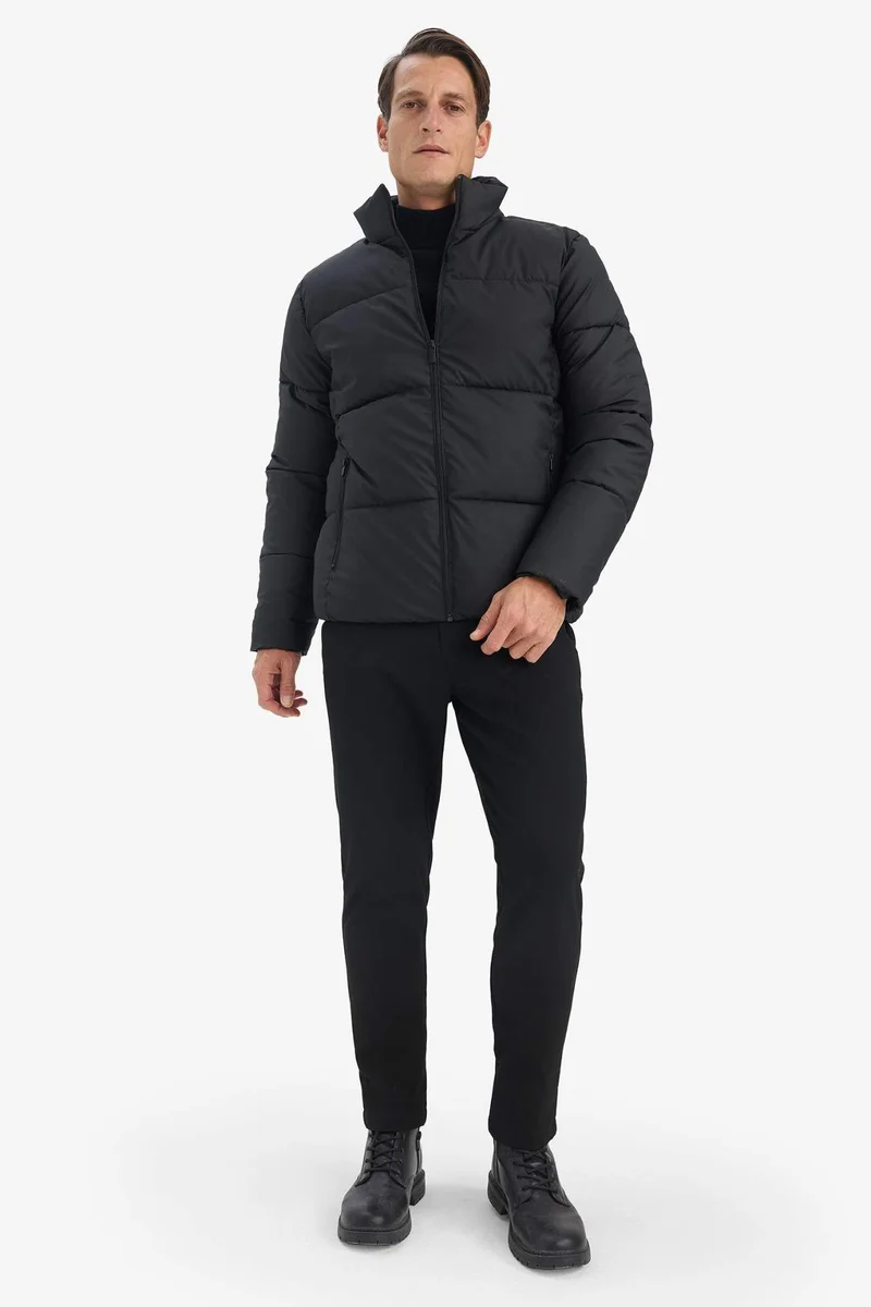 ديفاكتو Slim Fit Lined Waterproof High Collar Puffer Jacket