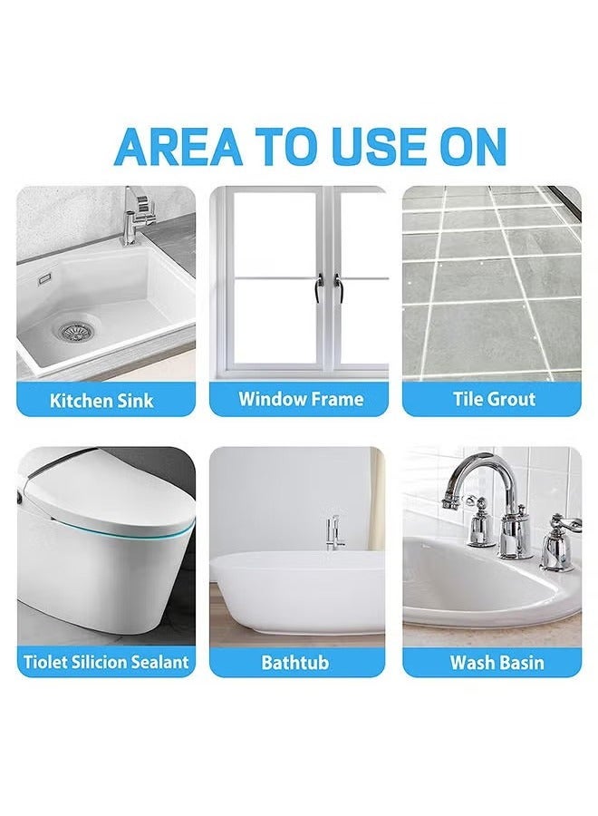 ASHILE 150ml Tile Grout Paint Filler Tube Grout Caulk Sealant Glue Sealer for Bathroom Shower Kitchen Ceramic Tile Repair Restore and Renew Tile Joints Line Gaps Replace Grout Pen(White) - Image 5