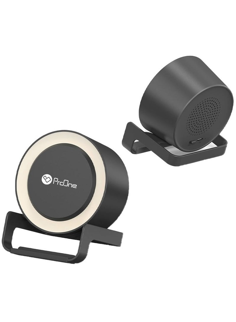 ProOne 4-in-1 Wireless Charger ProOne PSG40, Night Light or Gradient Lamp, Bluetooth Speaker & Mobile Stand – Perfect for Bedroom, Bedside, Room Decor & Gift (Black)  - Image 5