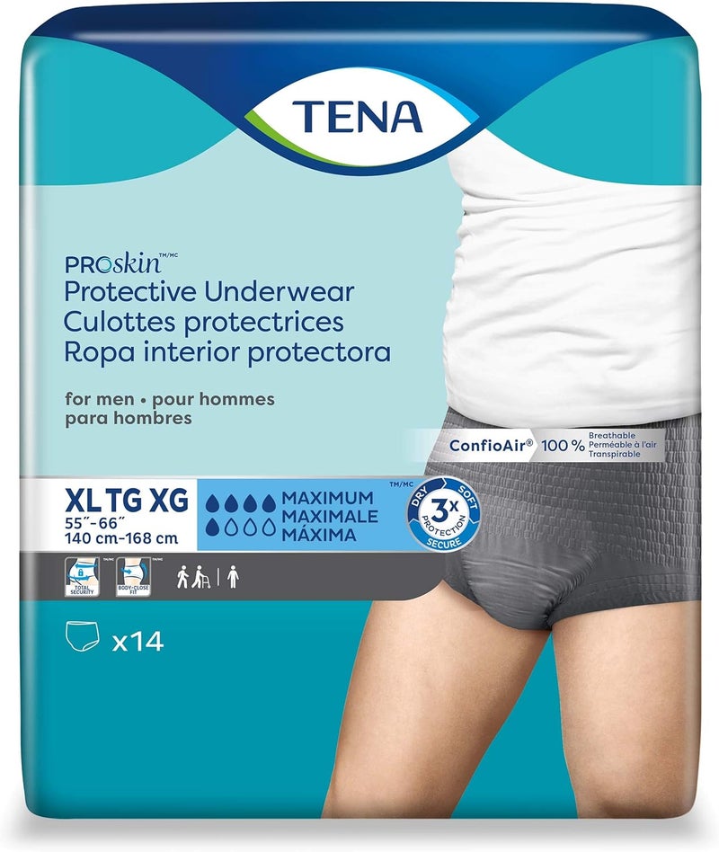 Tena ProSkin XL Gray Adult Male Moderate Absorbency Protective Disposable Underwear 14 Count - Image 1