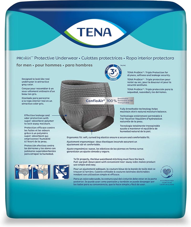 Tena ProSkin XL Gray Adult Male Moderate Absorbency Protective Disposable Underwear 14 Count - Image 2