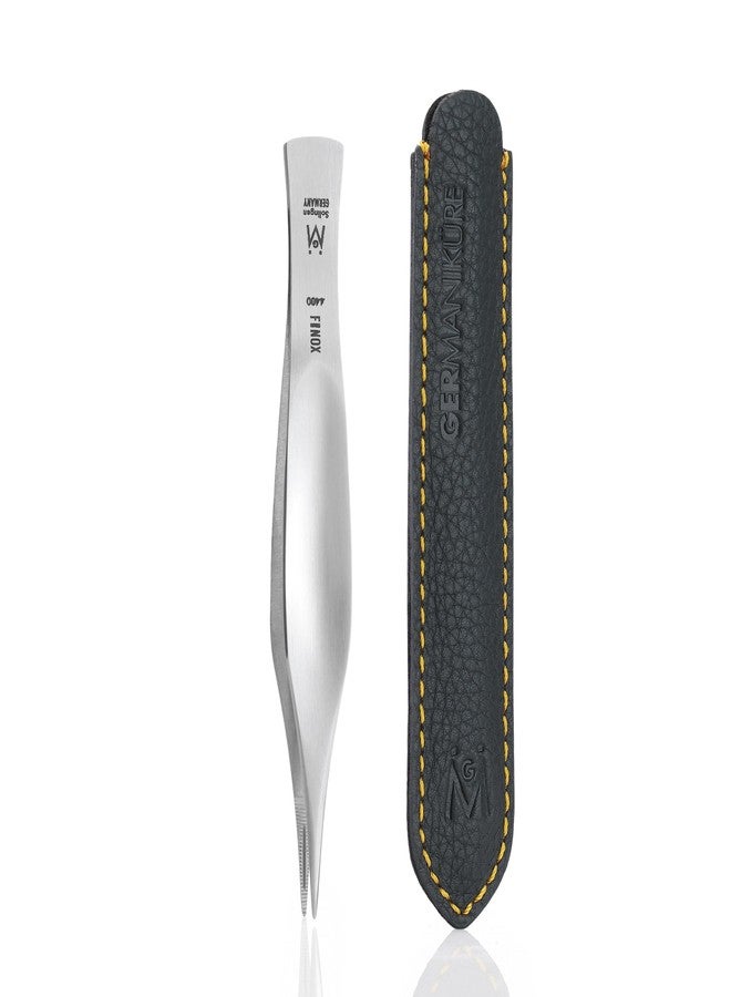 GERMANIKURE Pointed Splinter Tweezers in Leather Case, Ethically Made in Solingen Germany - Image 1