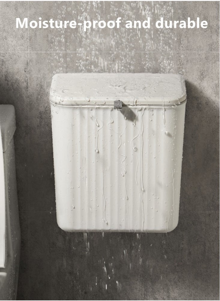 Kutis 1-Piece Clamshell Trash Can Wall Mounted Waste Bin Trash White 29x26x16 Centimeter  - Image 4