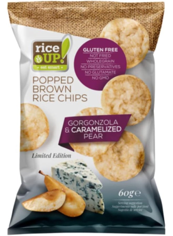 RiceUp! Whole Grain Rice Chips Gorgonzola & Caramelized Pear - 60g