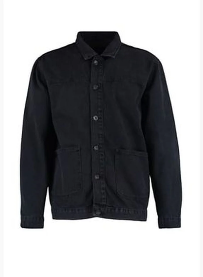 trendyol Men's Anthracite Regular Fit Denim Jacket.