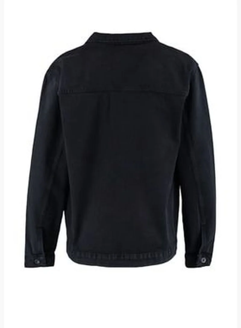 trendyol Men's Anthracite Regular Fit Denim Jacket.
