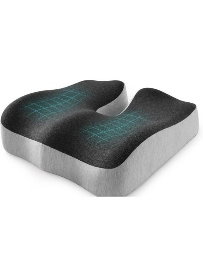 Orthopedic Memory Foam Seat Cushion - Tailbone & Back Pain Relief - Comfortable, Durable & Easy-to-Use - Image 1