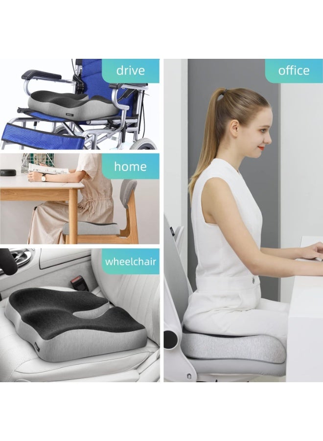 Orthopedic Memory Foam Seat Cushion - Tailbone & Back Pain Relief - Comfortable, Durable & Easy-to-Use - Image 2