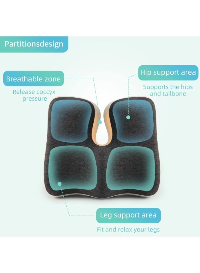 Orthopedic Memory Foam Seat Cushion - Tailbone & Back Pain Relief - Comfortable, Durable & Easy-to-Use - Image 4
