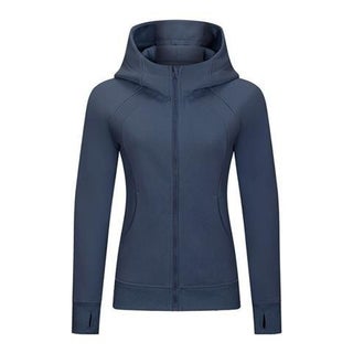 Yoga Clothing Autumn and Winter Running Jacket Fitness Top Slim-fit Hooded Cardigan Sweatshirt Womens fleece-lined Thickened Navy blue - pzsku/Z5B840D527ADBB9A8A282Z/45/1746219015/8c6a1b9f-fe0a-44e0-a9d6-7364a6714c09
