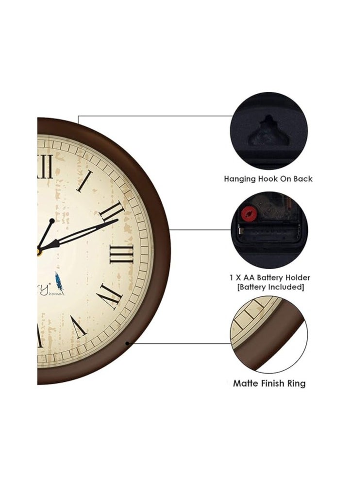 Story At Home Plastic Round Wall Clock, Dark/Brown, 25 Cm X 25 Cm X 4 Cm - pzsku/Z5B8413CB2B473CF8BCD0Z/45/_/1735362031/61474d56-64be-4319-a023-3bceee8b4b9a