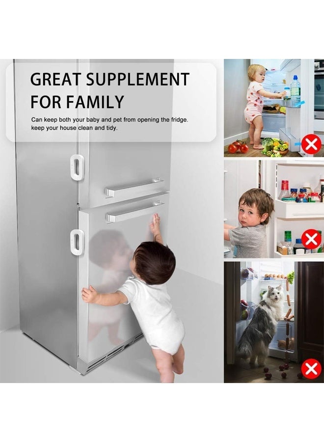 Berma Baby Refrigerator locks, childproof refrigerator locks, white child safety cabinet locks, child and toddler refrigerator locks for drawers, closets, cabinet doors, can be installed in corners - Image 4