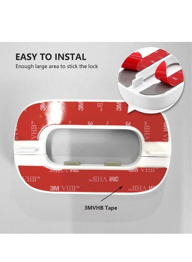 Berma Baby Refrigerator locks, childproof refrigerator locks, white child safety cabinet locks, child and toddler refrigerator locks for drawers, closets, cabinet doors, can be installed in corners - Image 5