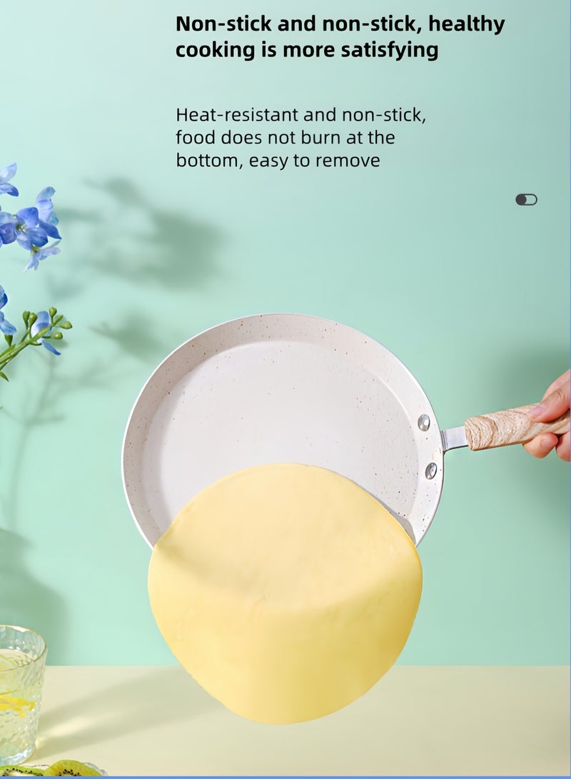 nihao 10 Inch Pan Non-stick Omelette Pan, Steak Pan, Baking Aluminum Frying Pan, White - Image 3