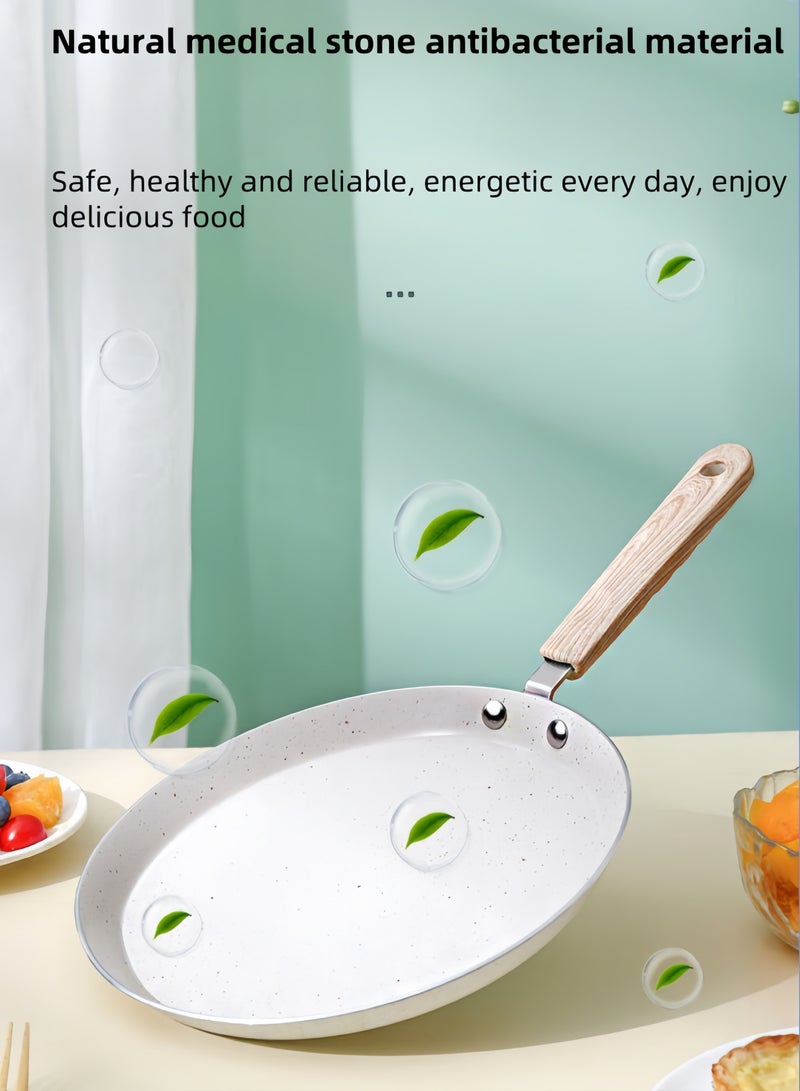 nihao 10 Inch Pan Non-stick Omelette Pan, Steak Pan, Baking Aluminum Frying Pan, White - Image 5