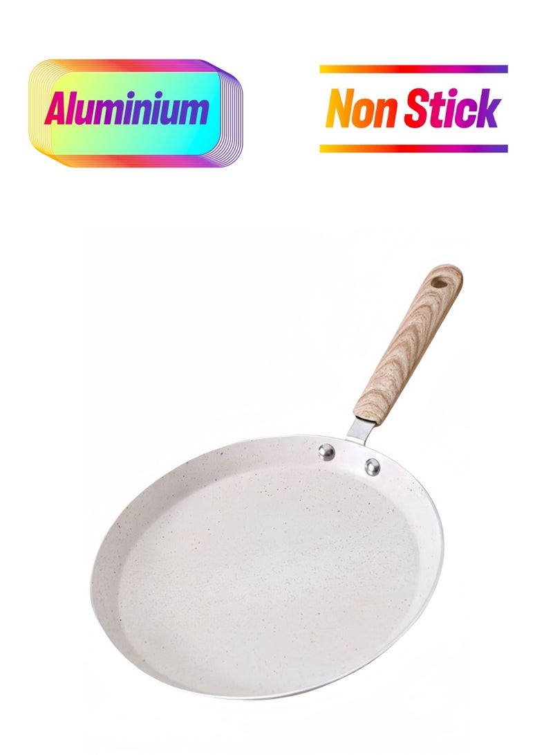 nihao 10 Inch Pan Non-stick Omelette Pan, Steak Pan, Baking Aluminum Frying Pan, White - Image 1