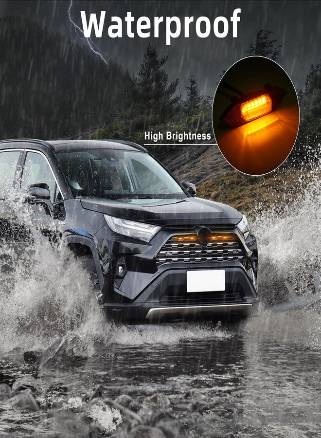 FICOLPO مجموعة مصابيح الشبك الأمامي من FICOLPO، 4 قطع، متوافقة مع سيارات RAV4 الهجينة موديلات 2019، 2020، 2021، 2022، 2023، 2024، طرازات LE، XLE، XLE Premium، SE، XSE، Limited - ملحقات مصابيح الشبك الأمامي LED مع أسلاك التوصيل والفيوز (لون كهرماني). - Image 2