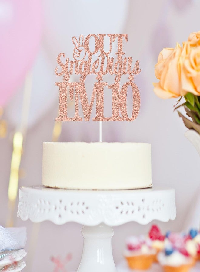 First Holy Communion Out Single Digits I'm 10 Cake Topper, Double Digits 10 Cake Decorations, Happy 10th Birthday Decorations Supplies for Boys Girls Rose Gold Glitter - Image 4